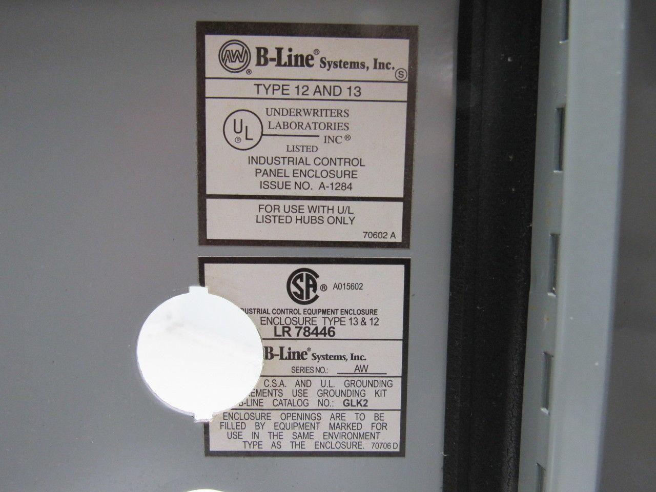 Cooper B-Line 12126-12CHC Continuous Hinge JIC Enclosure w/Back Plate 12x12x6