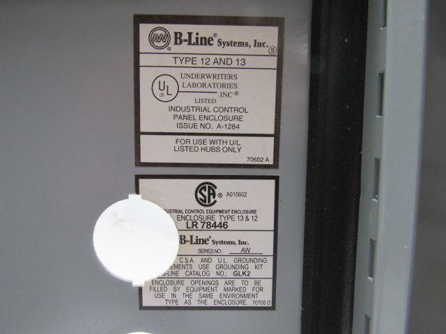Cooper B-Line 12126-12CHC Continuous Hinge JIC Enclosure w/Back Plate 12x12x6