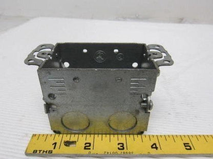 Steel 3" x 2" Single Gang Switch Recepticle Box (7) 1/2" K/O Lot of 12