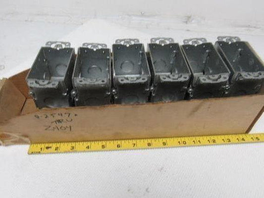 Steel 3" x 2" Single Gang Switch Recepticle Box (7) 1/2" K/O Lot of 12