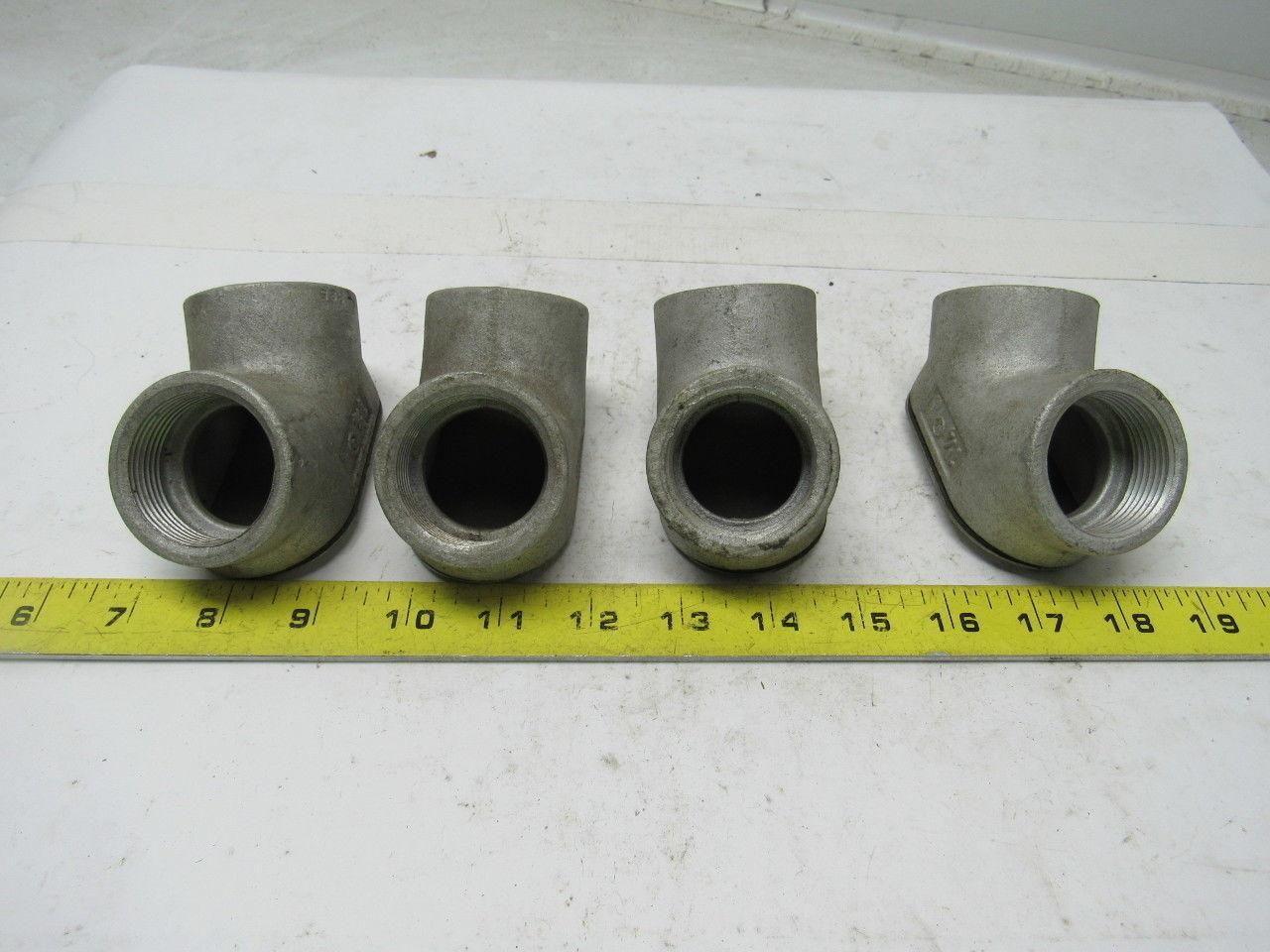 Raco 2655 1-1/4 90 Degree Handy Ells Threaded Conduit Coupling Lot of 4