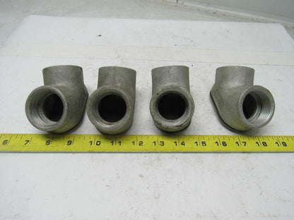 Raco 2655 1-1/4 90 Degree Handy Ells Threaded Conduit Coupling Lot of 4