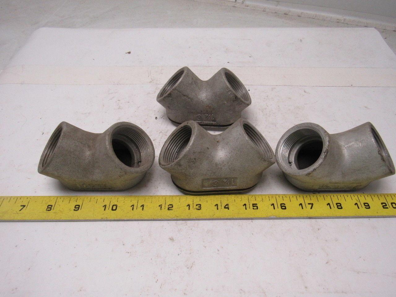 Raco 2655 1-1/4 90 Degree Handy Ells Threaded Conduit Coupling Lot of 4