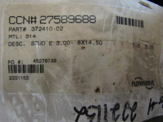 Flowserve 372410-02 Flowserve 3-8 X 14.5" Stud Threaded Both Ends