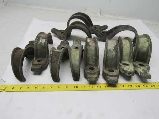 Elcor 3-1/2" Malleable Iron One Hole Conduit Strap Lot of 11