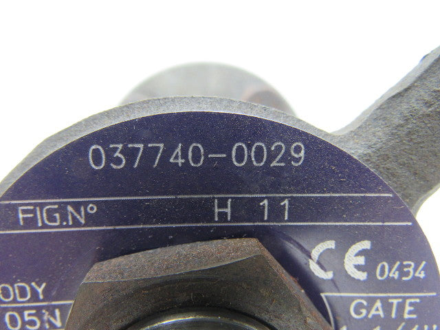 Bonney Forge 037740-0029 H 11 1-1/4"-800 Gate Valve 1975 PSIG @ 100*F