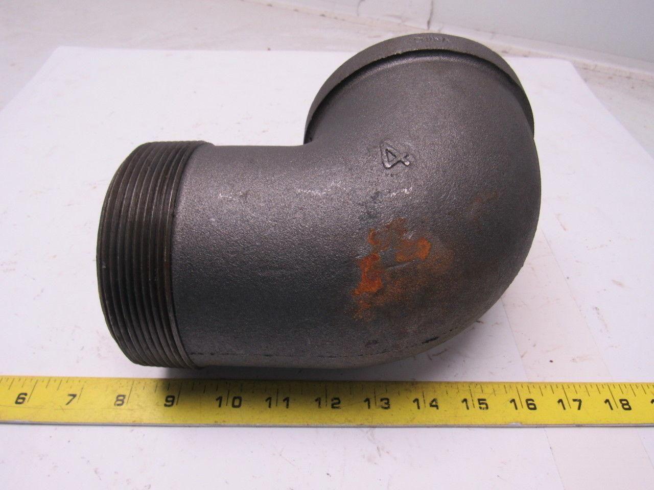 Grainger International 2WU29A 4" Black Steel Street Elbow 90°