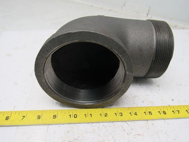 Grainger International 2WU29A 4" Black Steel Street Elbow 90°