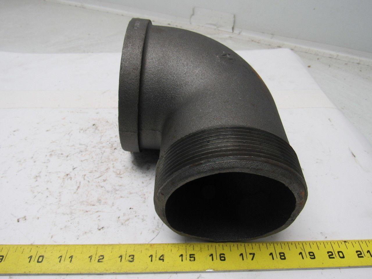 Grainger International 2WU29A 4" Black Steel Street Elbow 90°
