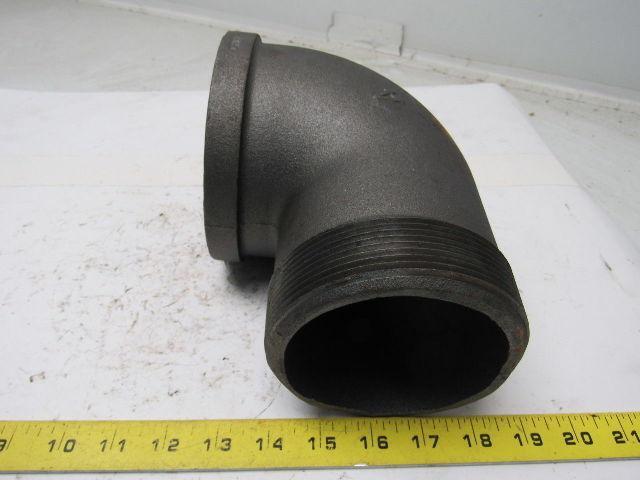 Grainger International 2WU29A 4" Black Steel Street Elbow 90°