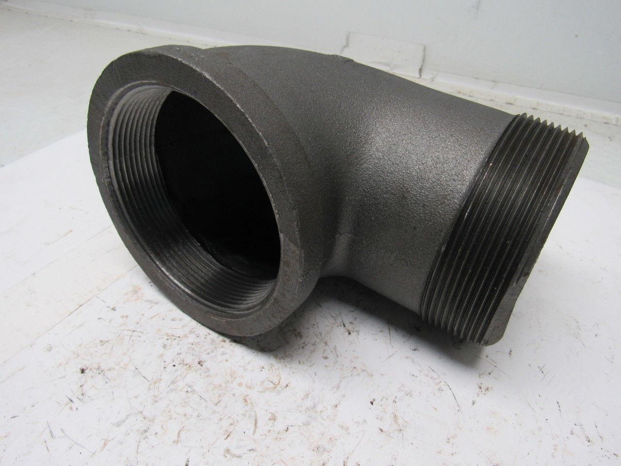 Grainger International 2WU29A 4" Black Steel Street Elbow 90°