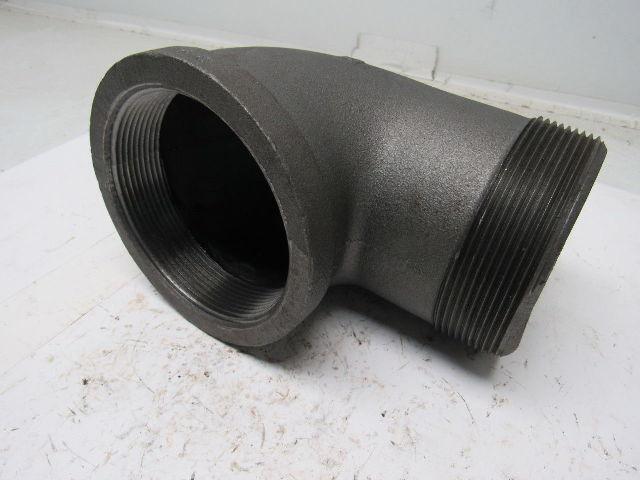 Grainger International 2WU29A 4" Black Steel Street Elbow 90°