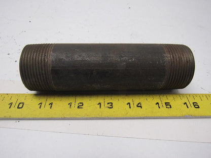 1-1/4" X  5-1/2" Black Pipe Nipple Lot of 12