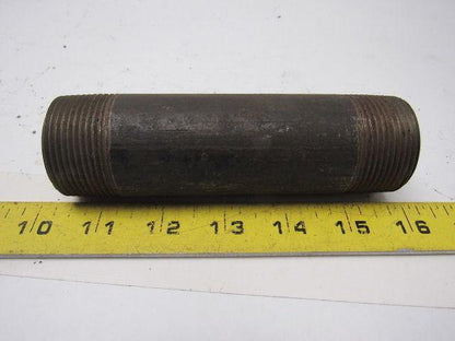 1-1/4" X  5-1/2" Black Pipe Nipple Lot of 12