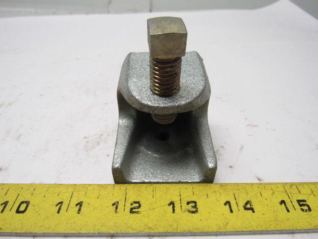 2 Hole 3/8"-16 Beam Clamp 7/8" Opening 1/2"-13 Clamp Bolt Lot Of 4