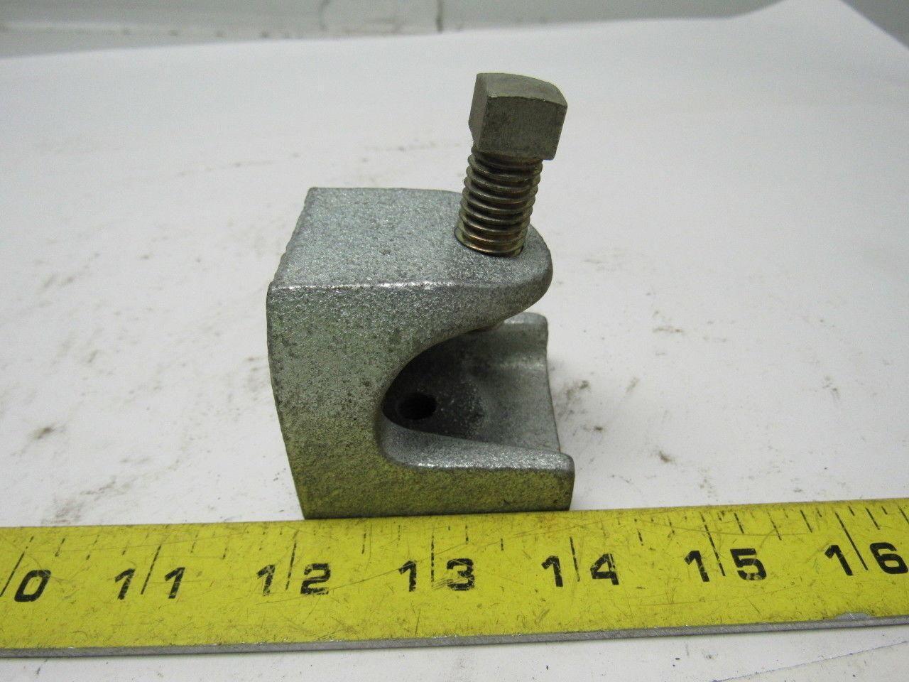 2 Hole 3/8"-16 Beam Clamp 7/8" Opening 1/2"-13 Clamp Bolt Lot Of 4
