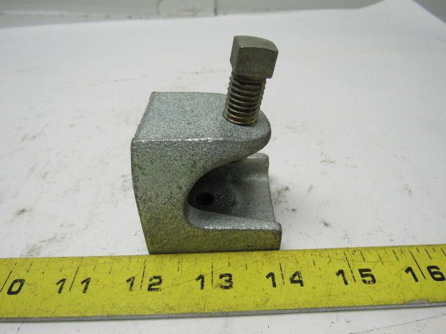 2 Hole 3/8"-16 Beam Clamp 7/8" Opening 1/2"-13 Clamp Bolt Lot Of 4