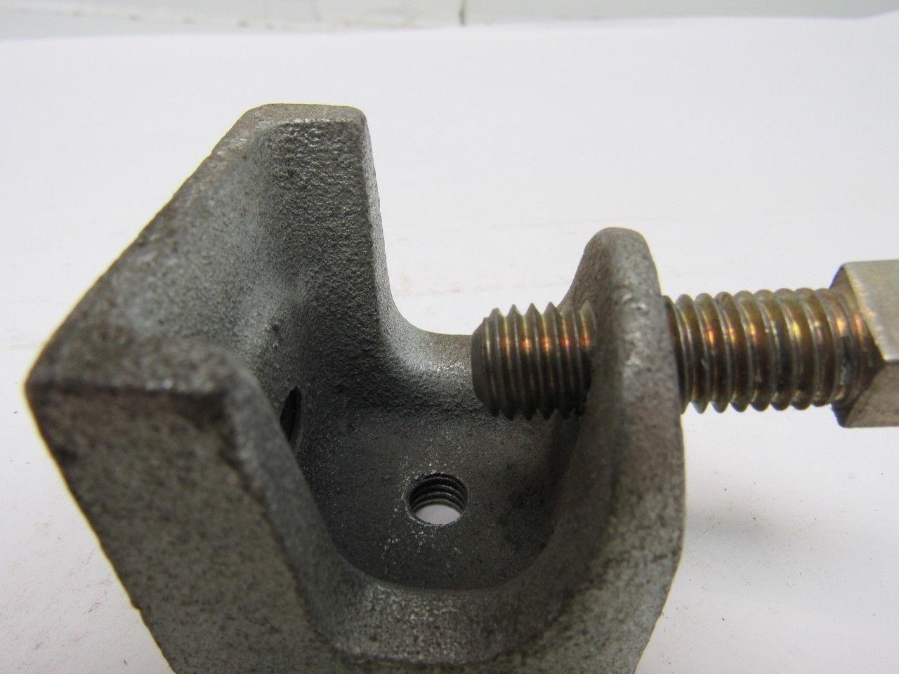 2 Hole 3/8"-16 Beam Clamp 7/8" Opening 1/2"-13 Clamp Bolt Lot Of 4