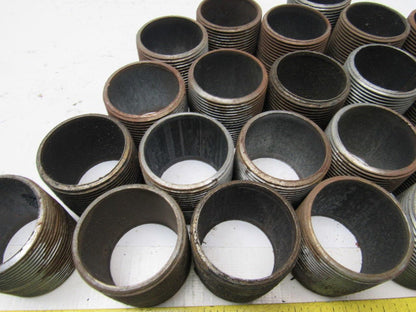 1-1/2" NPT x 1-3/4" Long Schedule 40 Black Steel Nipple Lot of 28