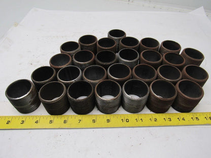 1-1/2" NPT x 1-3/4" Long Schedule 40 Black Steel Nipple Lot of 28