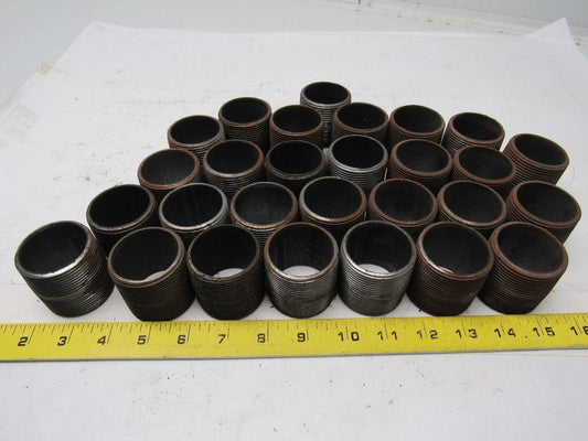 1-1/2" NPT x 1-3/4" Long Schedule 40 Black Steel Nipple Lot of 28
