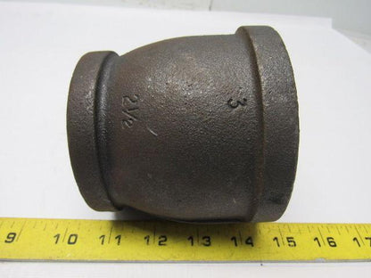 3" x 2-1/2" Threaded Reducing Coupling Low-Pressure Black Iron Pipe Fitting USA
