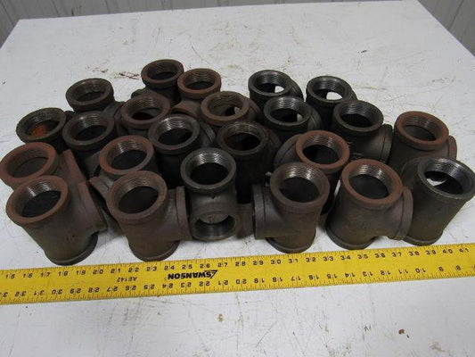 2" Malleable Iron Tee Fitting Black Pipe Steel lot of 23