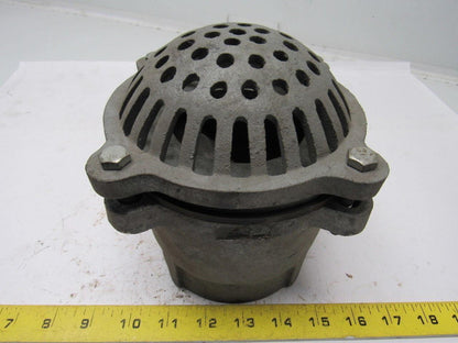 Cast Iron Roof Drain w/ Interior Valve 3" Threaded Base