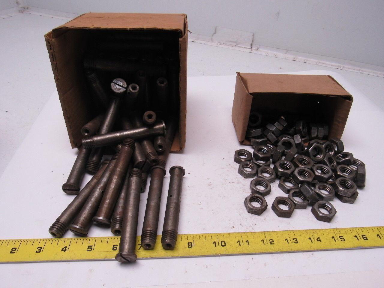 Roller Bearing Axle Bolt 5/8" Dia. 4-1/8"OAL. 5/8-11 Threads W/Nuts Lot of 60