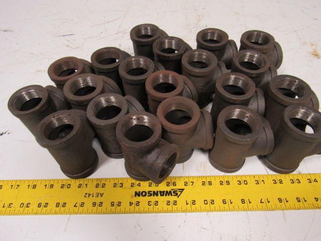 1-1/4" Malleable Iron Tee Fitting Lot of 20