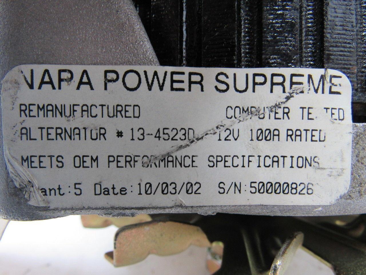 NAPA 13-4523D Remanufactured Alternator