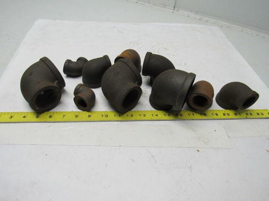 Black Pipe Reducer Elbow 90° Mixed Lot Of 10