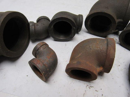 Black Pipe Reducer Elbow 90° Mixed Lot Of 10