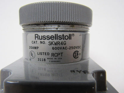 SKWR4G Russellstoll 20 Amp 600V  Female Electric Receptacle 4 Wire 3 Pole