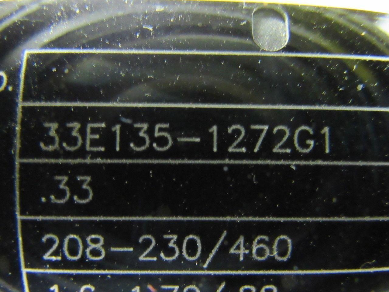 Baldor 33E135-1272G1 Electric Motor .33HP 230/460V W/ Stearns 3214601G0HTD Brake