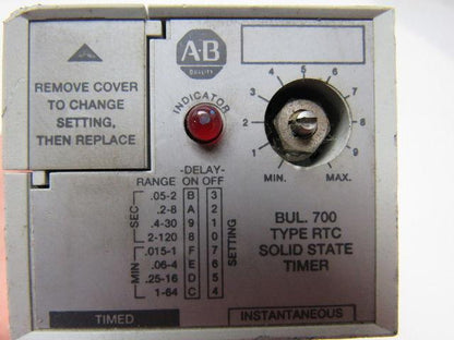 Allen-Bradley 700-RTC10200U1 Solid State Timing Relay Ser. A