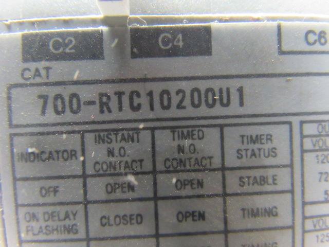Allen-Bradley 700-RTC10200U1 Solid State Timing Relay Ser. A