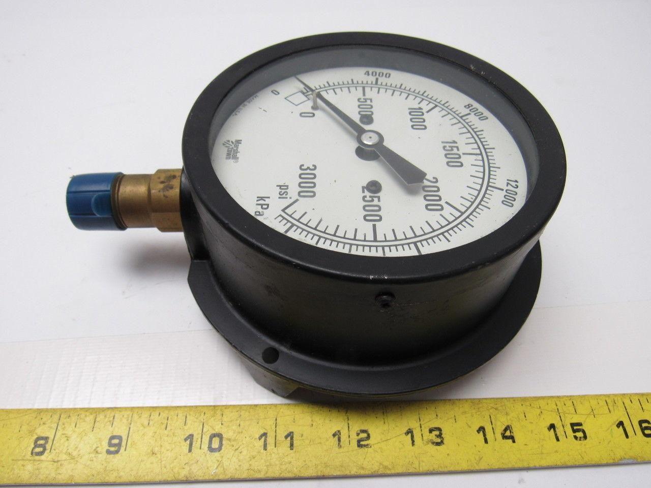 MarshallTown 90748 0-3000 PSI Pressure Gauge 1/2" Npt