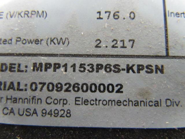 Parker MPP1153P6S-KPSN Electric Rotary Servomotor 460VDC 3140RPM 2.217KW
