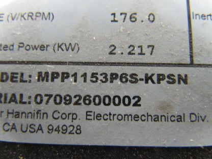 Parker MPP1153P6S-KPSN Electric Rotary Servomotor 460VDC 3140RPM 2.217KW