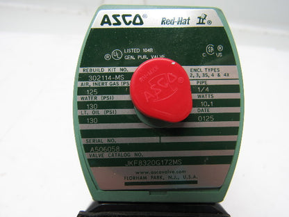 Asco Red Hat JKF8320G172MS 3 Way Solenoid Valve 1/4" NPT