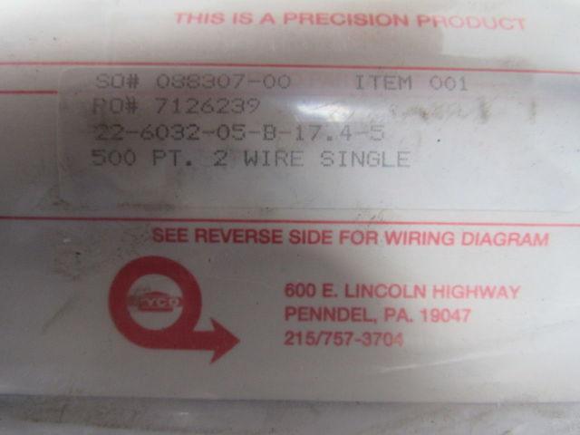 Pyco 22-6032-05-b-17.4-5 Immersion Sensor Thermocouple 17.5" OAL 1/4" Dia.