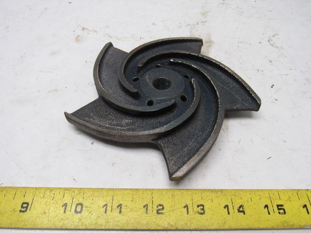6" OD Pump Impeller 5 Vane 3/8" Threaded Bore