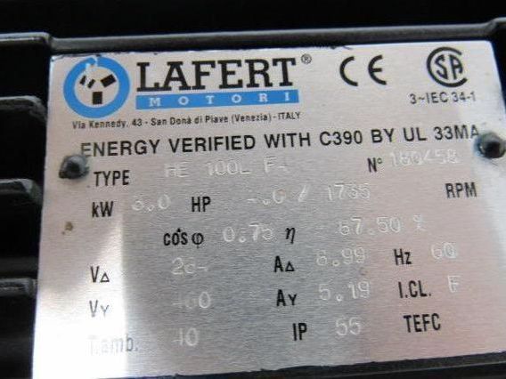 Lafert HE100F4 Electric Motor 4HP 3PH 1735RPM 4 Pole