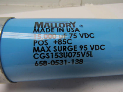 Mallory CGS153U075V5L CGS Cap Screw Terminal Aluminum Capacitor Lot of 2