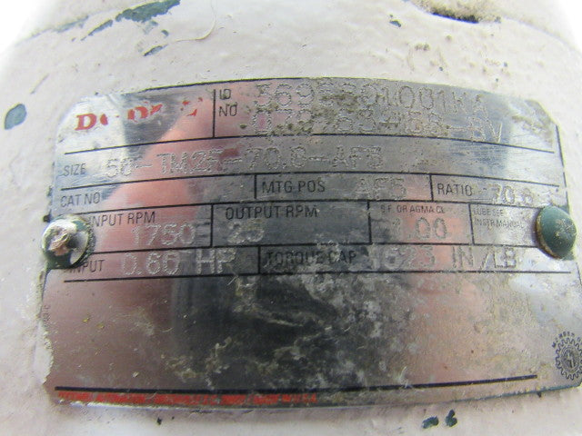 Dodge 56-TM2F-70.6-AF5 Triple Reduction Speed Reducer Gearbox 70.6:1 Ratio