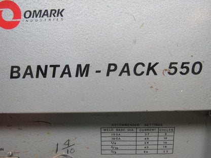 KSM OMARK Bantam Pack 550 Stud Welding Control Unit 208/230 416/480 580 Volt
