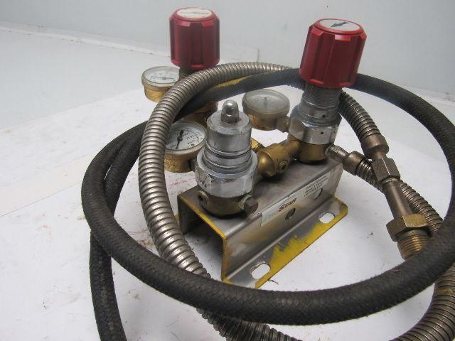 PROSTAR PLATINUM Praxair Gas Regulator Assembly & Gauges W/Mount