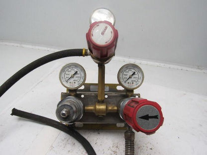 PROSTAR PLATINUM Praxair Gas Regulator Assembly & Gauges W/Mount