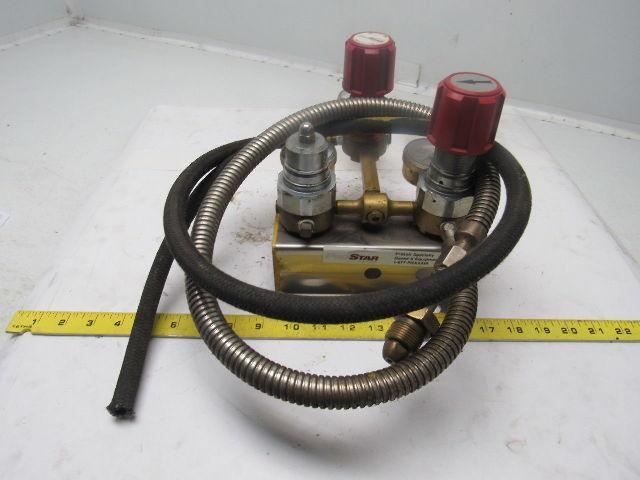 PROSTAR PLATINUM Praxair Gas Regulator Assembly & Gauges W/Mount